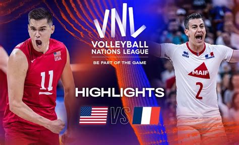 vnl men's volleyball 2023|USA vs. FRA .